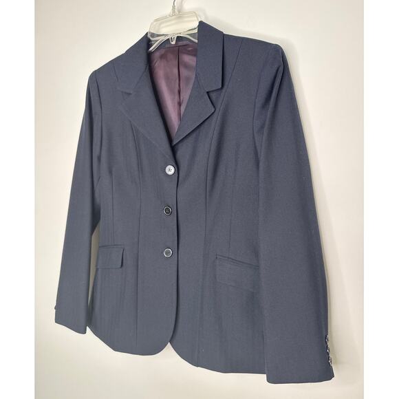 Vtg Y2K Beaufort Riding Apparel Charcoal Herringbone Equestrian Blazer small - Picture 13 of 14